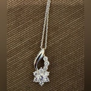 Moissanite Flower S925 silver Necklace